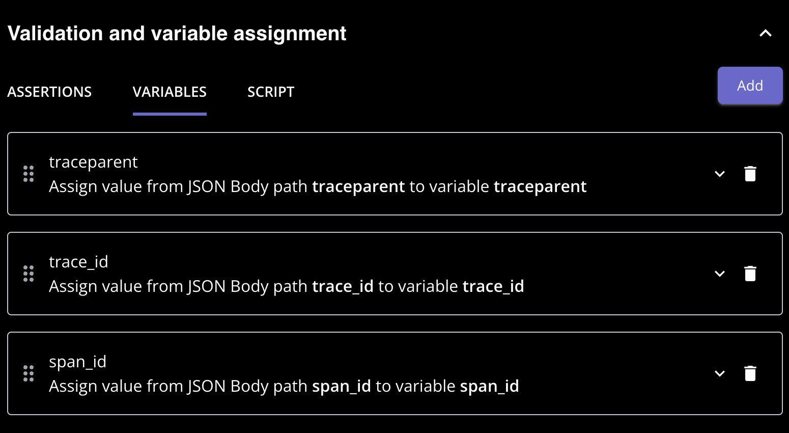 mabl testevent variables screenshot